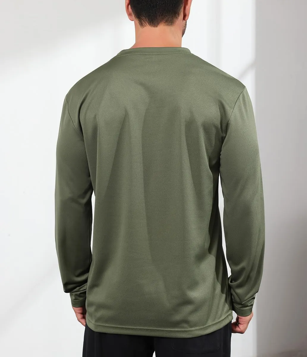 3 Pack Men's Long Sleeve Shirts Quick Dry Moisture Wicking Lightweight Sun Protection T Shirt for Running Outdoor Activities