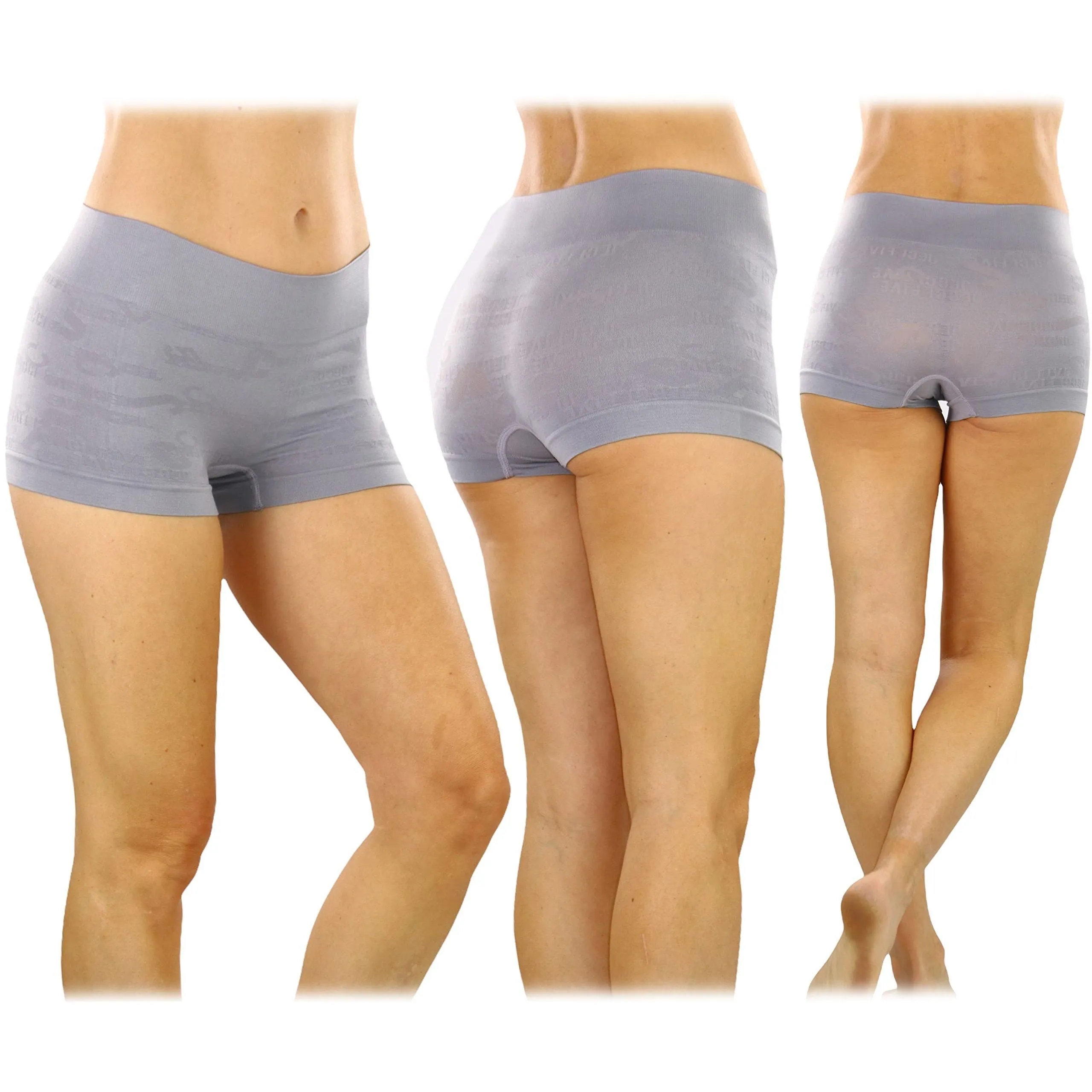 6-Pack: Women's Stretch Microfiber Cheeky Boyshort Panties