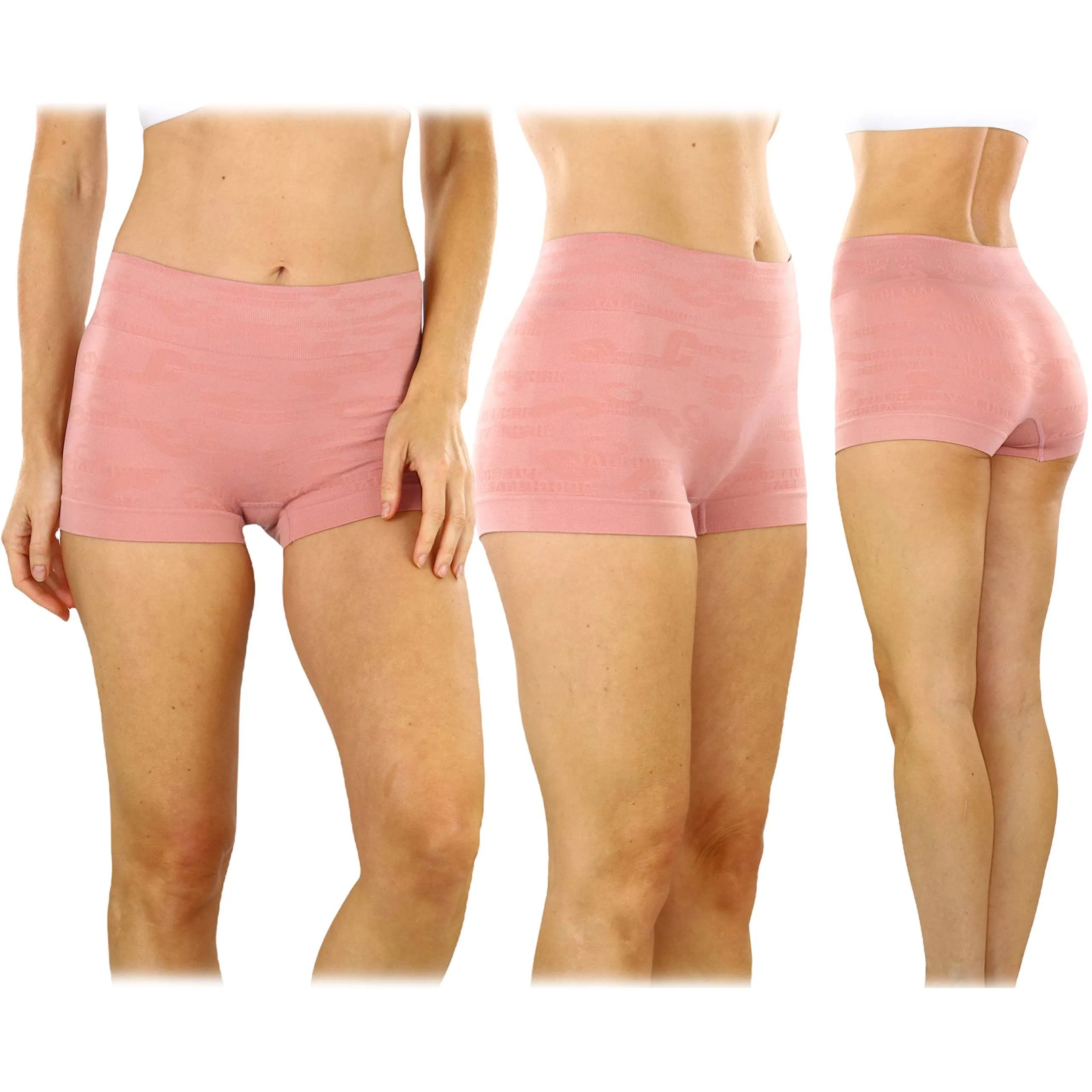 6-Pack: Women's Stretch Microfiber Cheeky Boyshort Panties