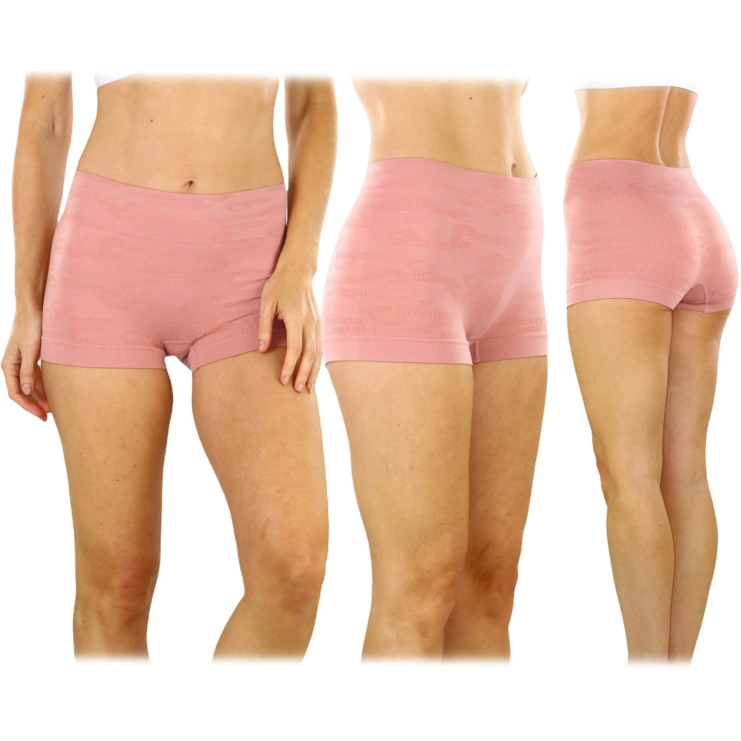 6-Pack: Women's Stretch Microfiber Cheeky Boyshort Panties
