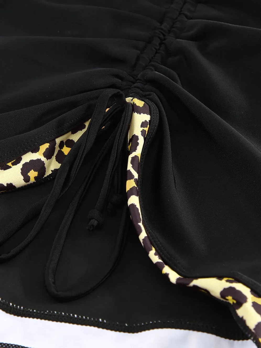 Adjustable Strap Leopard Print Tankini