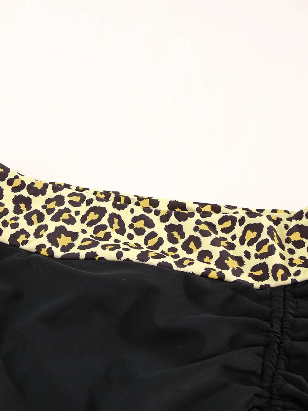 Adjustable Strap Leopard Print Tankini
