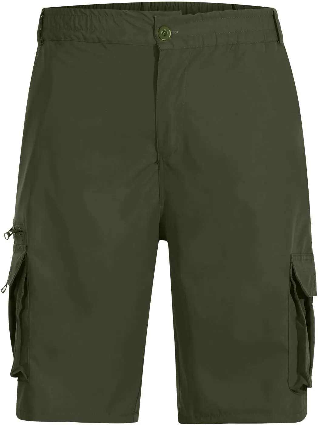 Cargo Shorts for Men Summer Work Hiking Pants Elastic Waist Knee Length Big and Tall Bermuda Shorts with Pockets