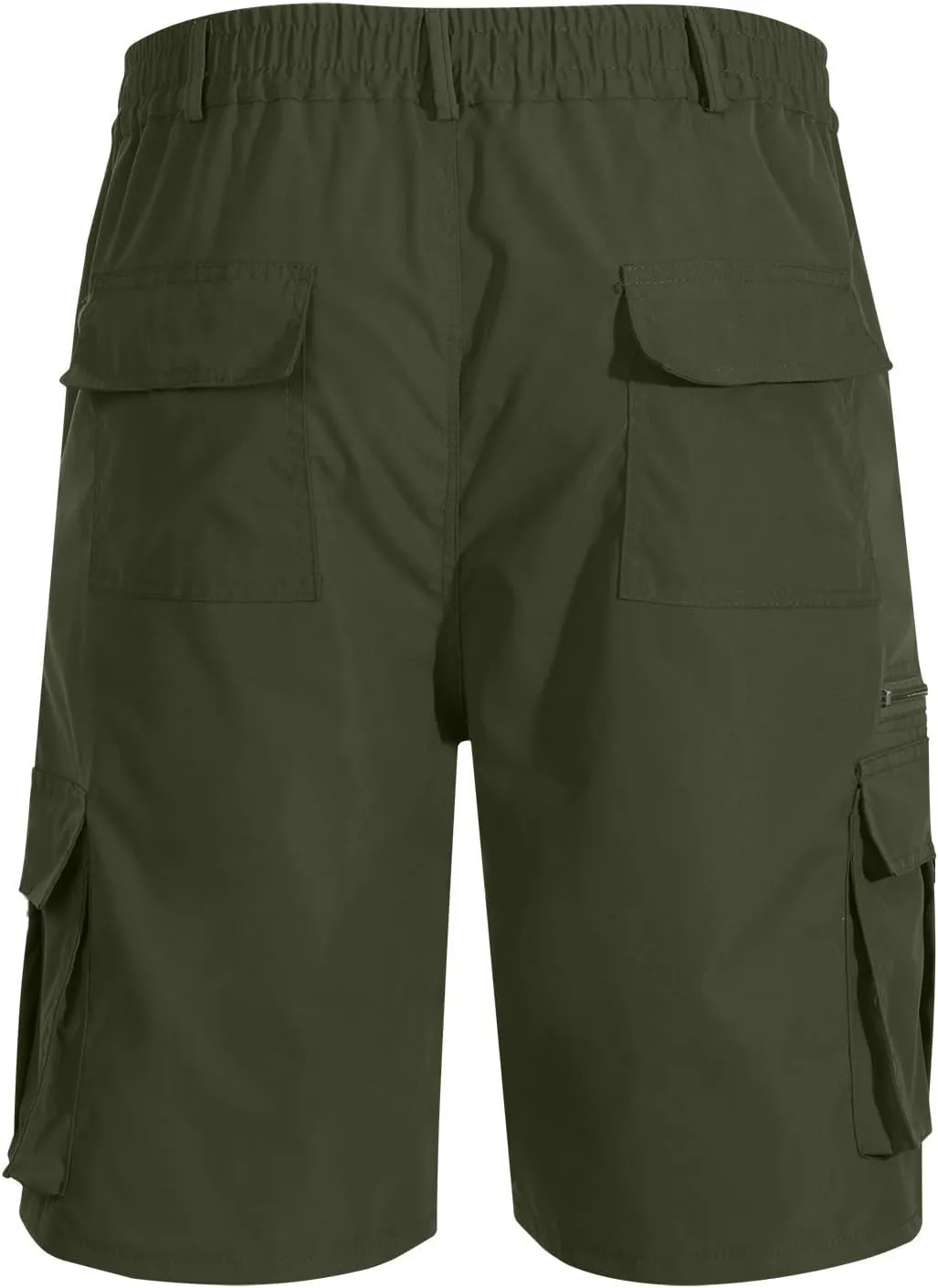 Cargo Shorts for Men Summer Work Hiking Pants Elastic Waist Knee Length Big and Tall Bermuda Shorts with Pockets