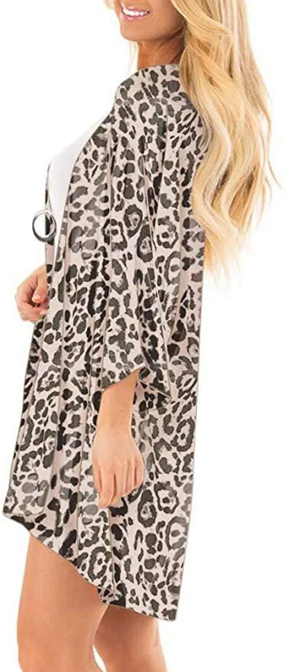 CASURESS Women's Cardigan-Sheer Kimono Loose Summer Floral Print Cover Ups