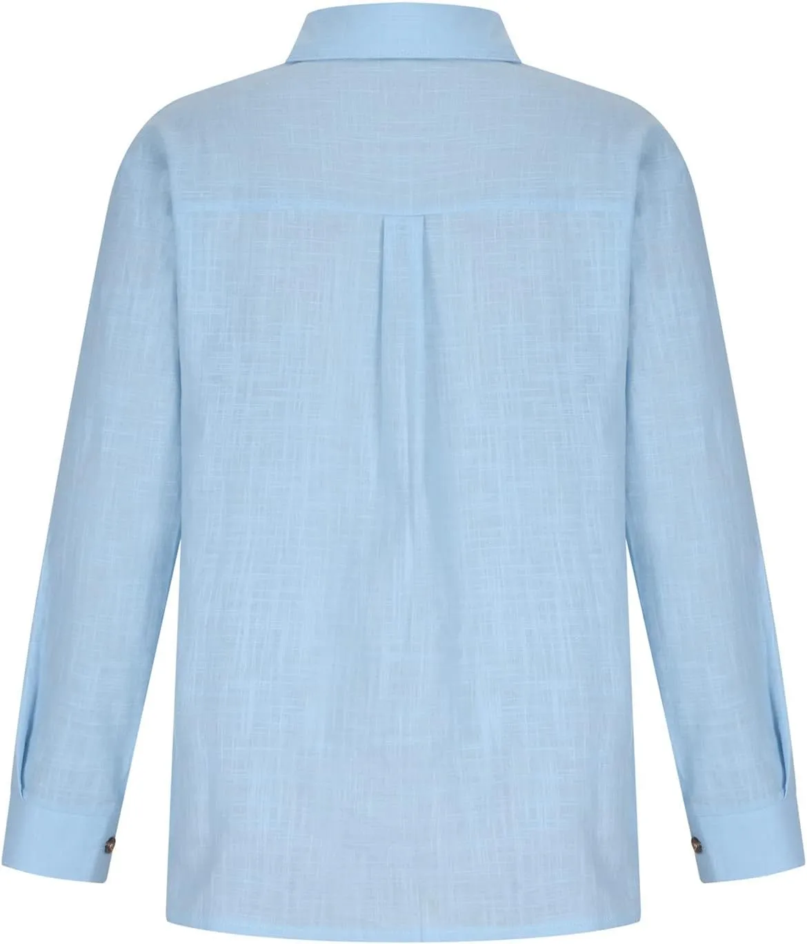 Ceboyel Women Cotton Linen Summer Tops Button Down Shirts Dressy Causal Long Sleeve Gauze Blouses Trendy Boho Clothes 2024