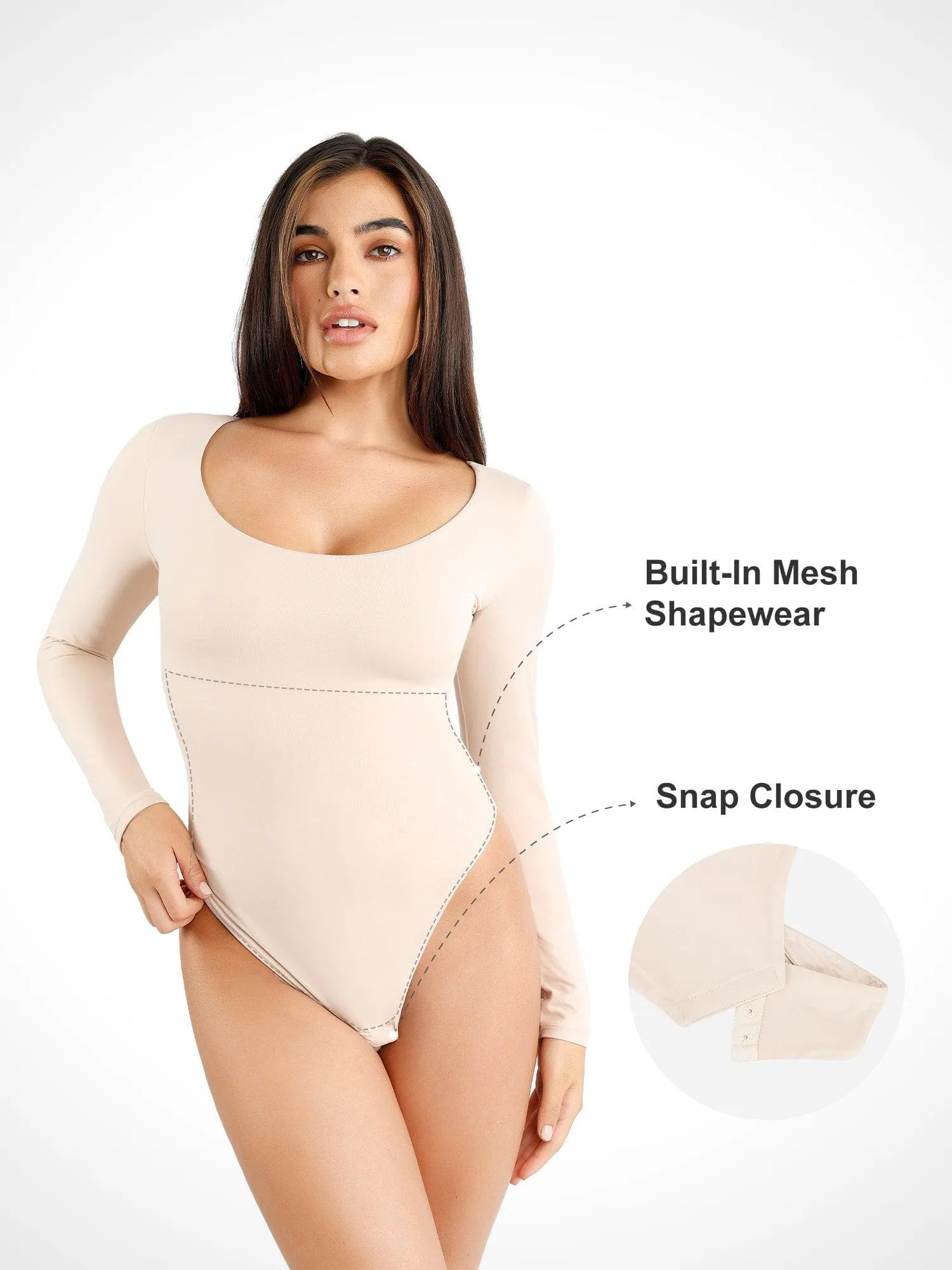 CloudSense Seamless Scoop-Neck Long-Sleeve Bodysuit