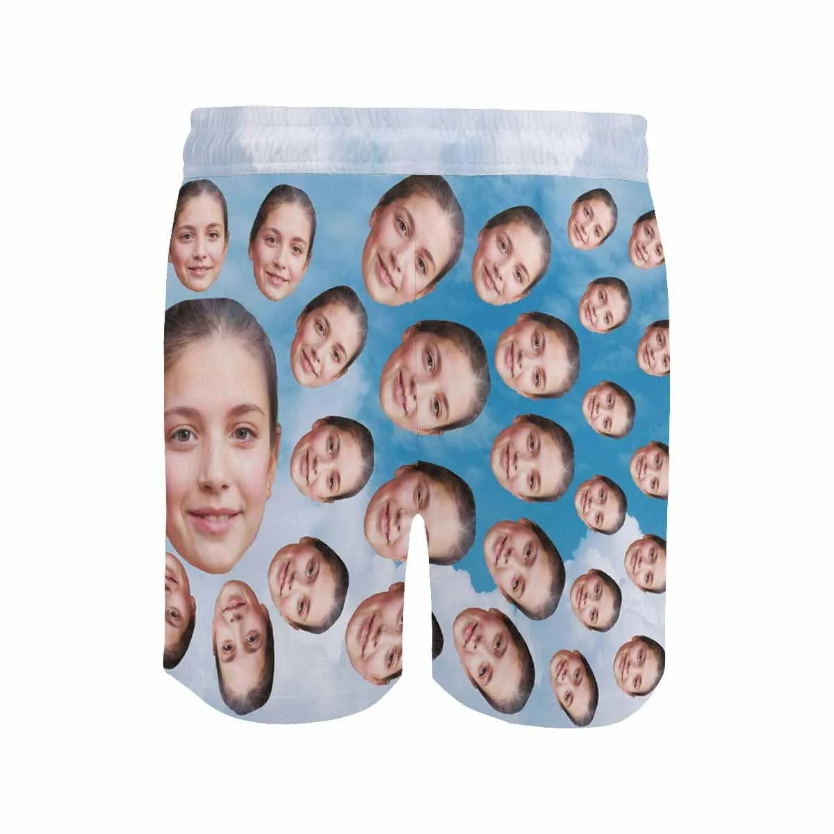 Custom Face Wind Cloud Men's Quick Dry Swim Shorts Personalized Photo Swim Trunks for Boyfriend