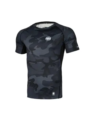Fitted All Black Camo Rash guard