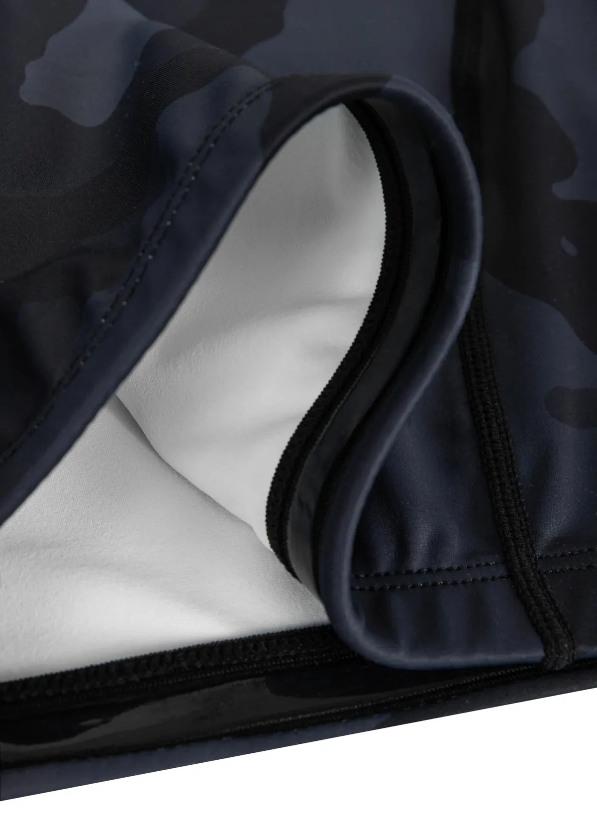 Fitted All Black Camo Rash guard