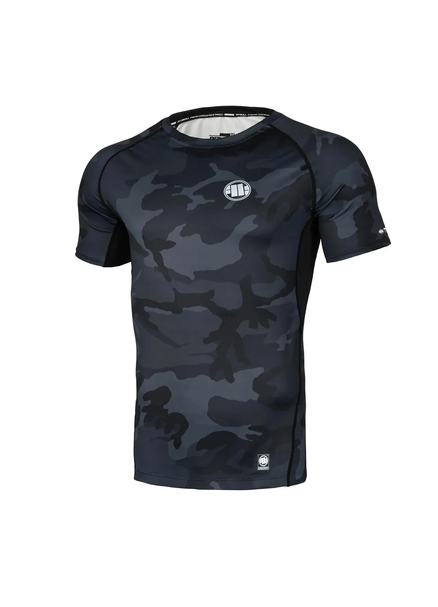 Fitted All Black Camo Rash guard