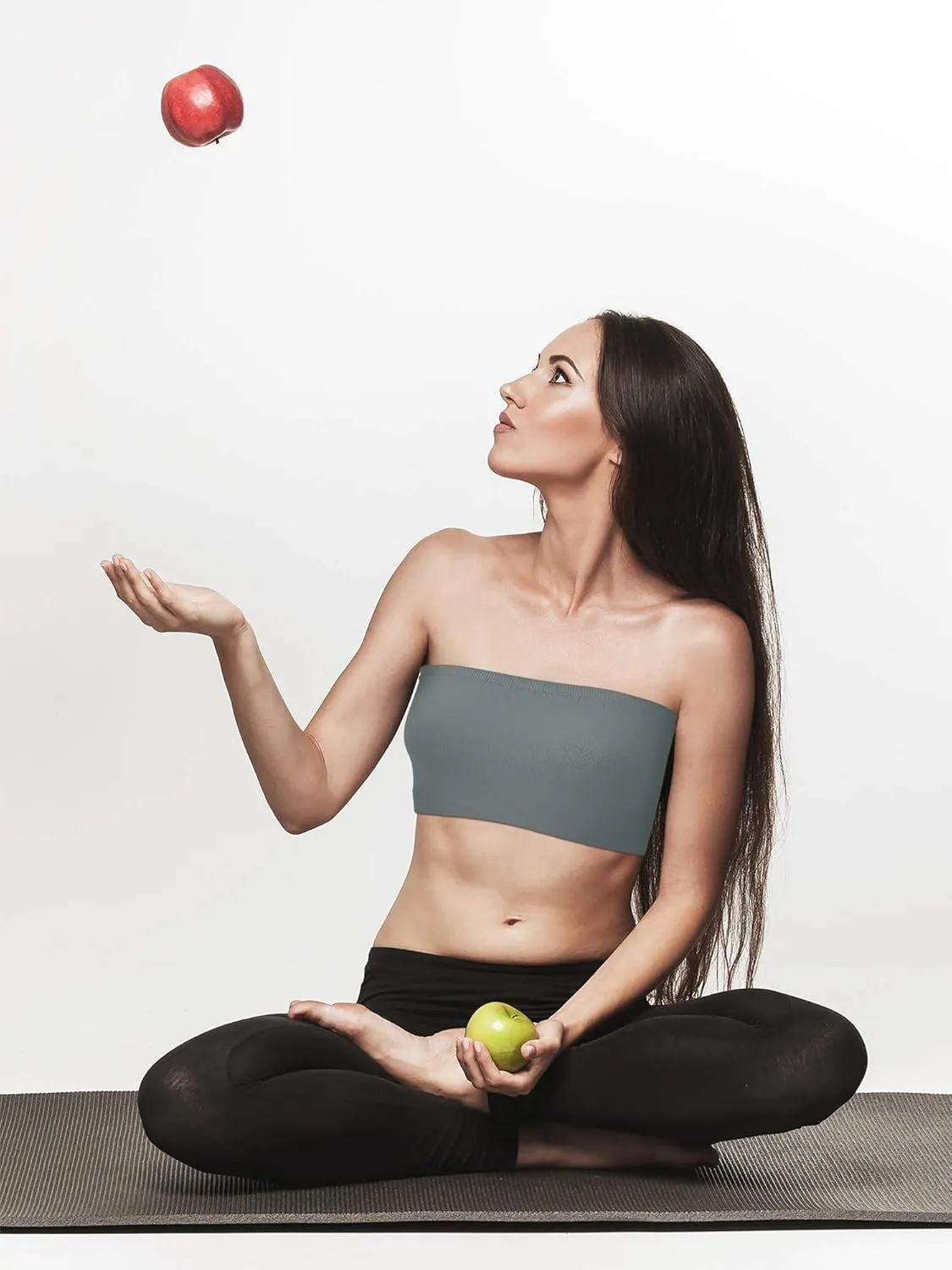 Geyoga 4 Pieces Strapless Bandeau Bra, Seamless Bralettes Stretchy Non Padded Bandeau Tube Top Bra for Women