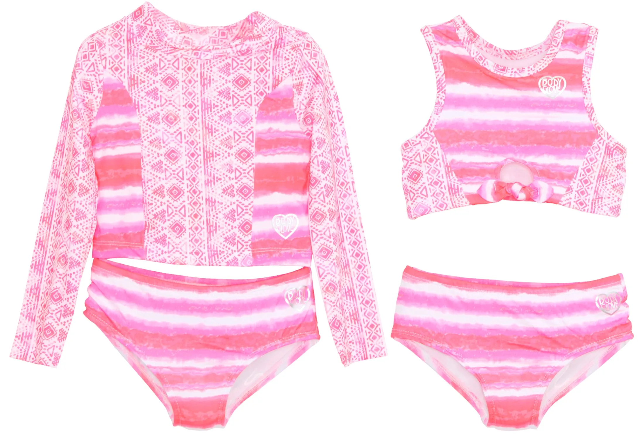 GX-BGS32 - Wholesale Little Girl's Tankini & Rash Guard Set