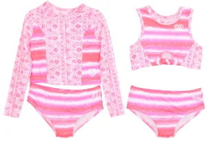 GX-BGS32 - Wholesale Little Girl's Tankini & Rash Guard Set