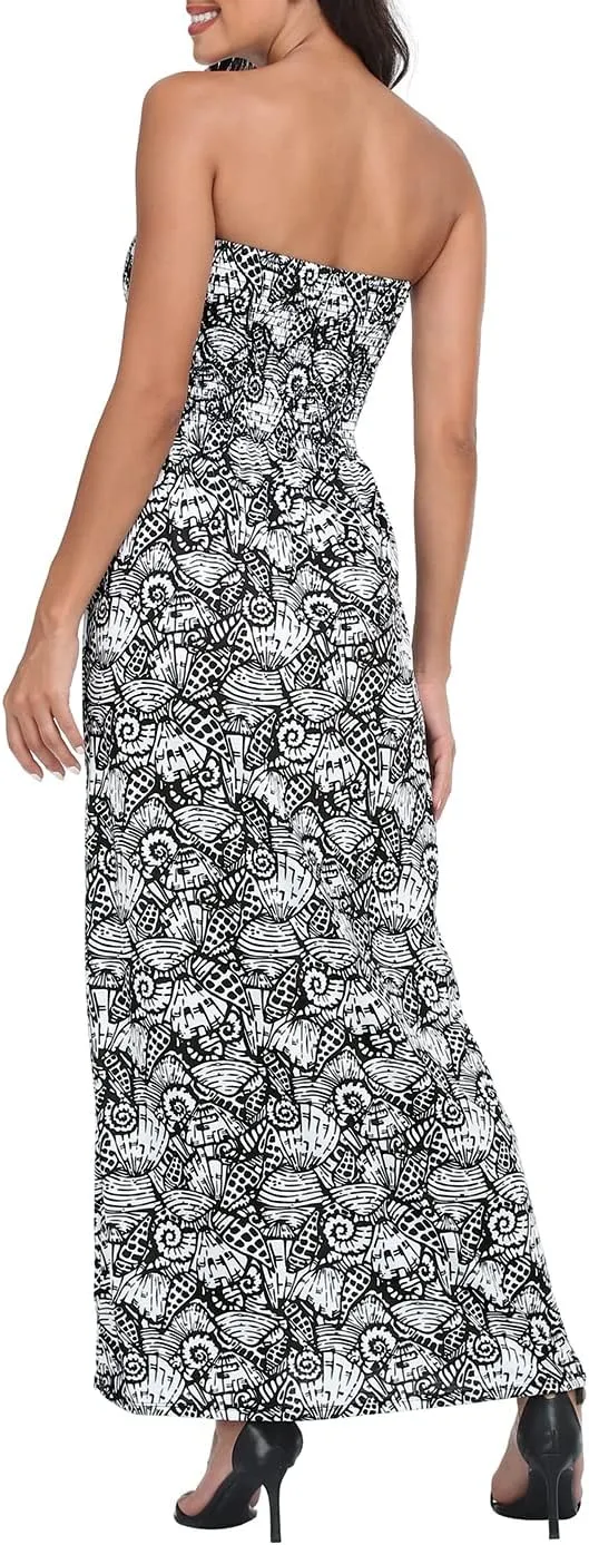 HDE Women's Strapless Maxi Dress Plus Size Tube Top Long Skirt Sundress Cover Up