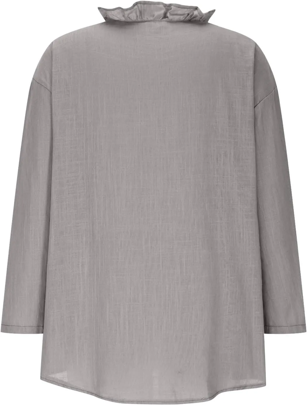 HGps8w 3/4 Sleeve Linen Shirts for Women 2025 Summer Ruffle V Neck Leisure Tops Loose Casual Tunic Tees Blouses
