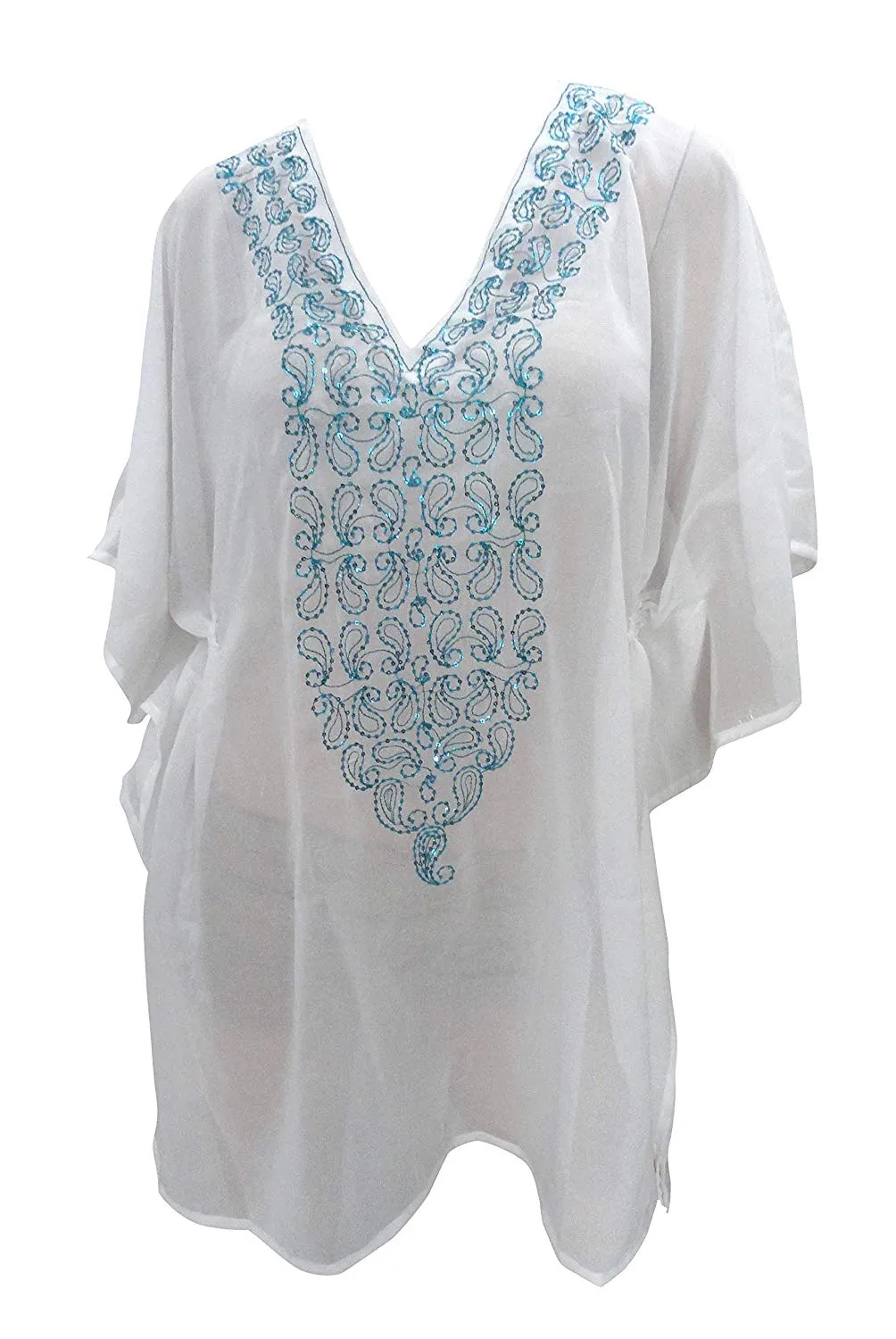 LA LEELA Bathing Suit Swim Beach Bikini Wear Swimsuits Cover up Women Embroidery