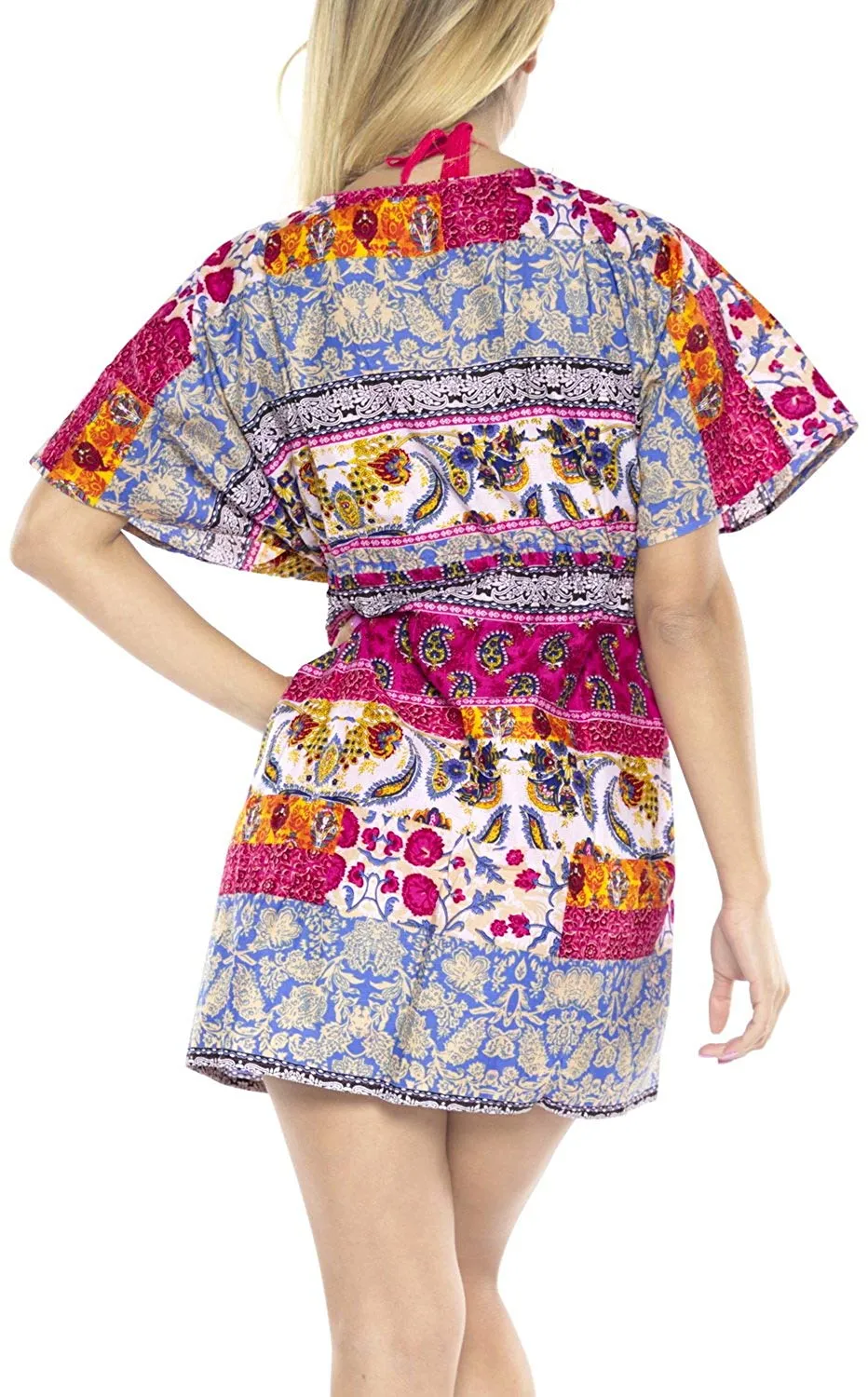 LA LEELA Swimwear Swimsuit Beach Bikini Cover up Womens Summer Dress Tie Dye