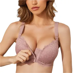 Magic Front Closure Push Up Thin Cup Wireless Lace