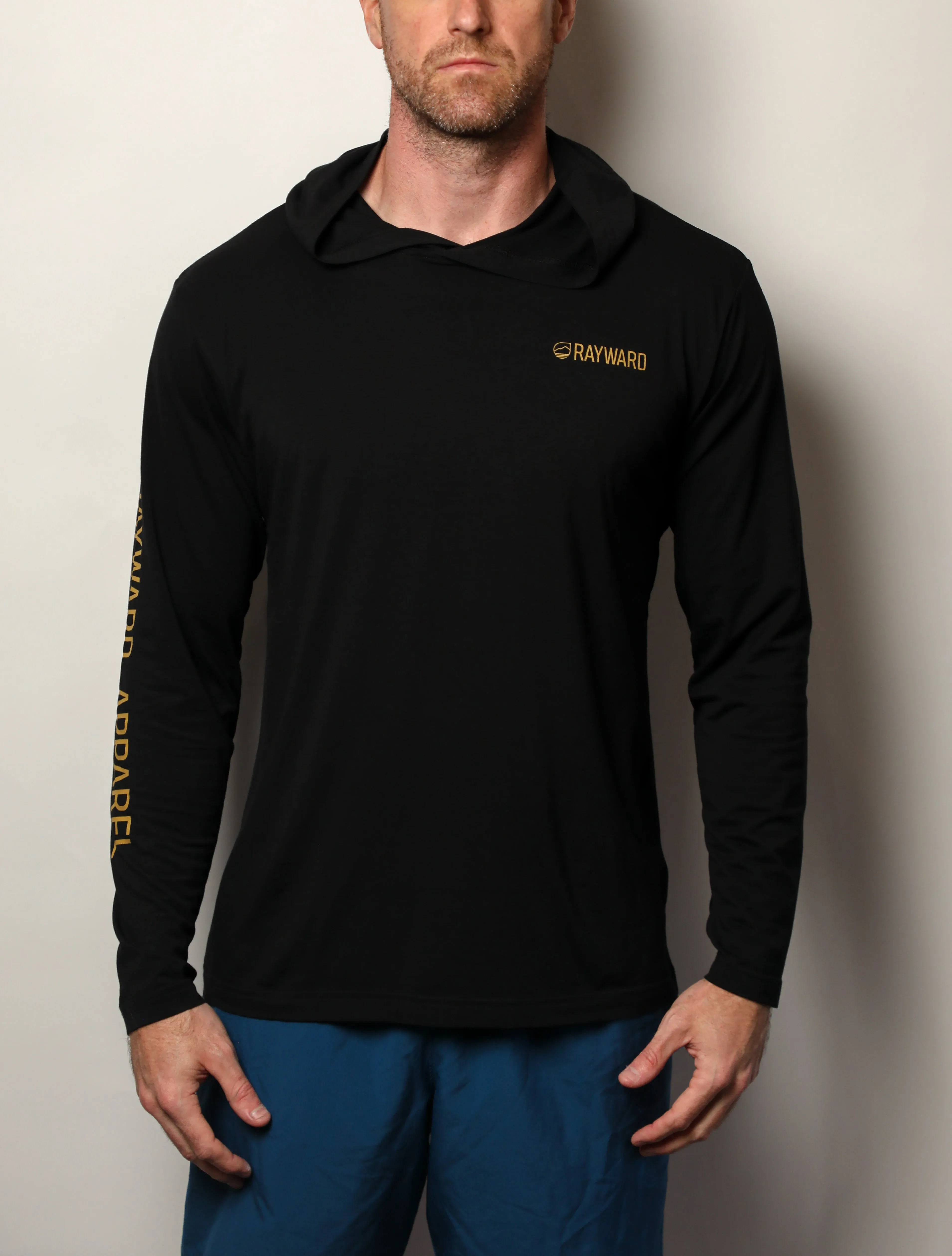 Men's Long Sleeve Hooded Shirt, UPF 45 Bamboo, Crescent City Collection