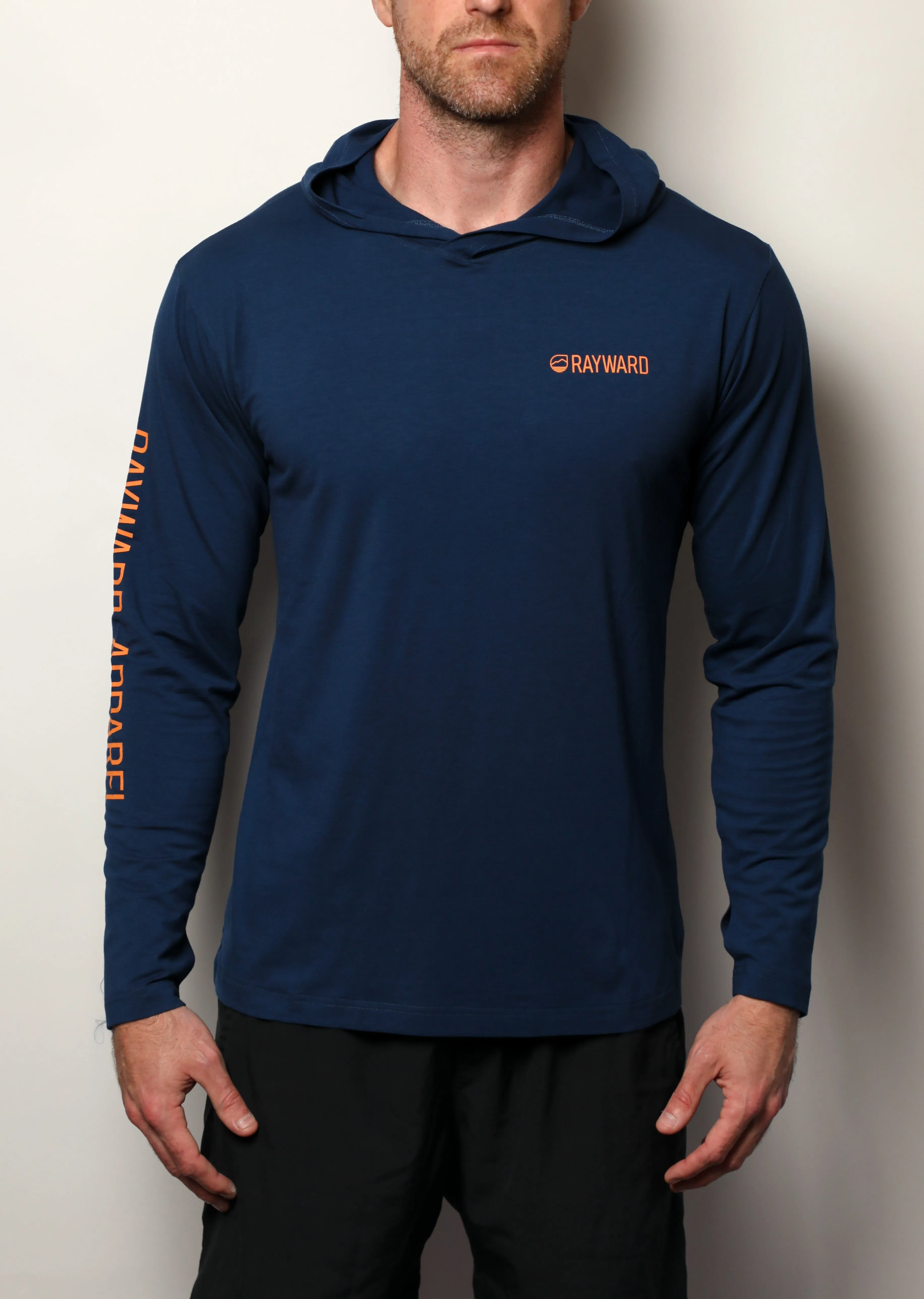 Men's Long Sleeve Hooded Shirt, UPF 45 Bamboo, Crescent City Collection