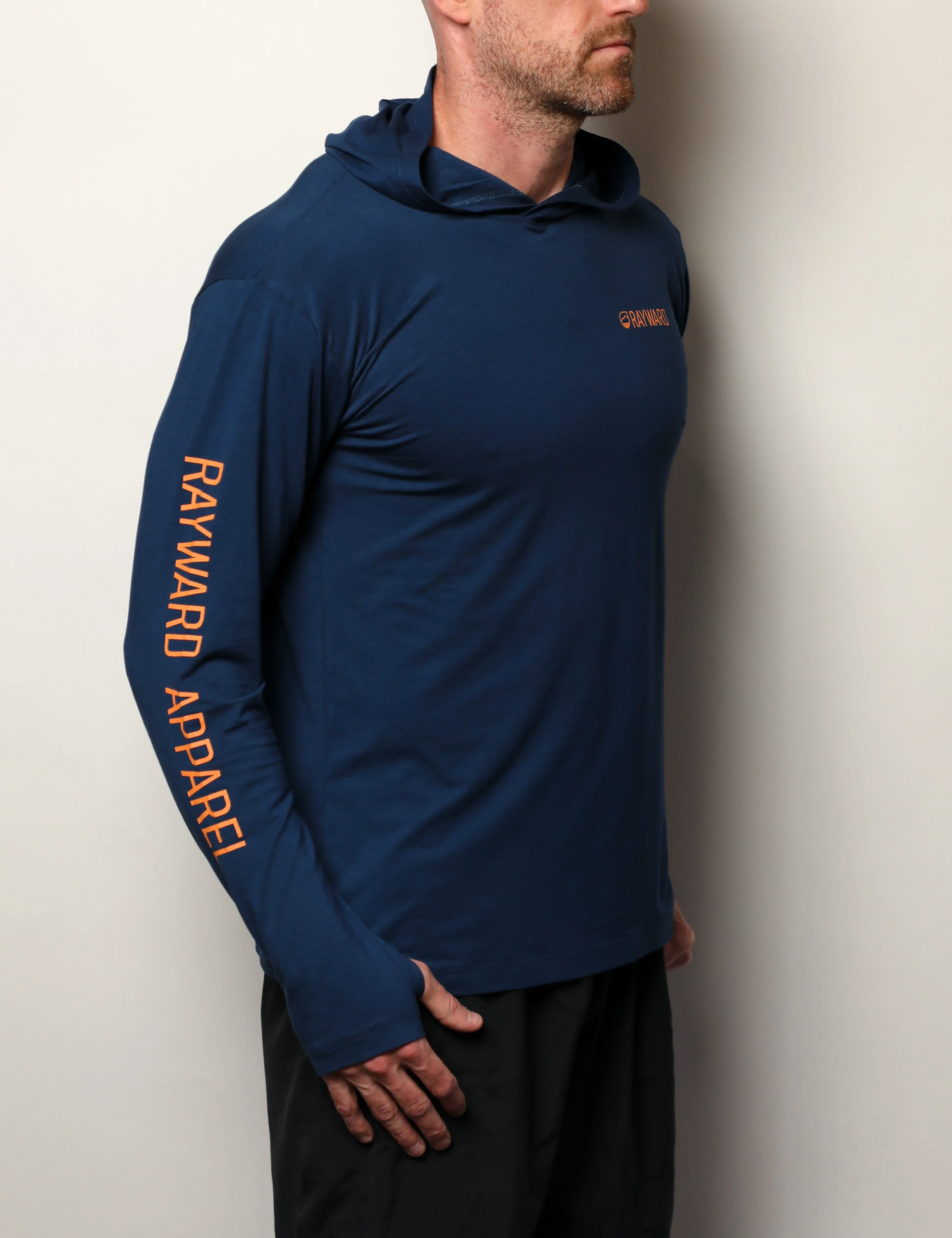 Men's Long Sleeve Hooded Shirt, UPF 45 Bamboo, Crescent City Collection