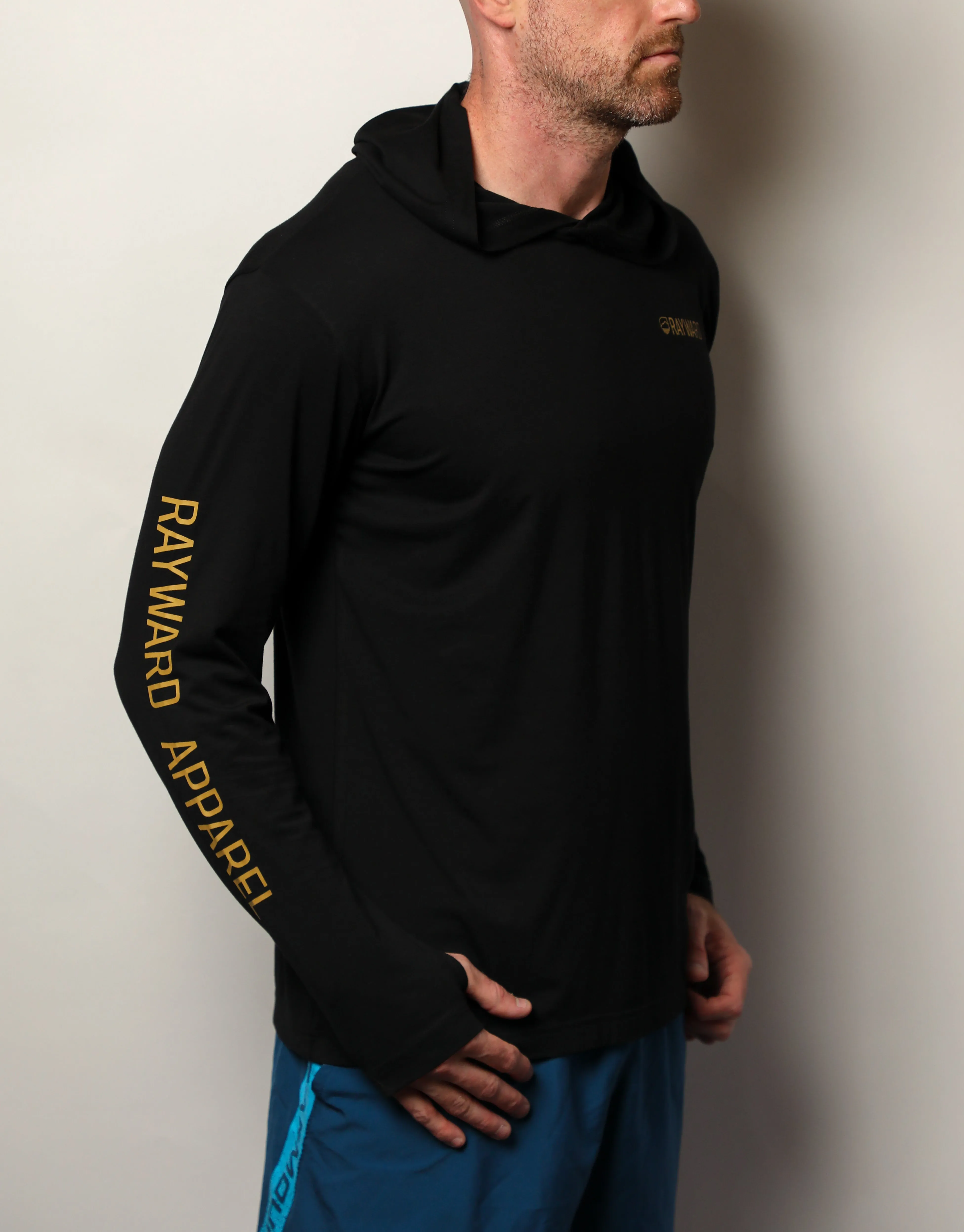 Men's Long Sleeve Hooded Shirt, UPF 45 Bamboo, Crescent City Collection