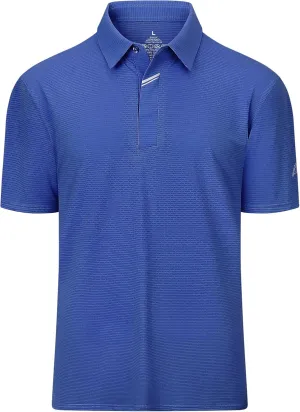 Men's Short Sleeve Polo Shirt Stretch Solid Performance Golf Shirts Moisture Wicking Athletic Casual Collared T-Shirt