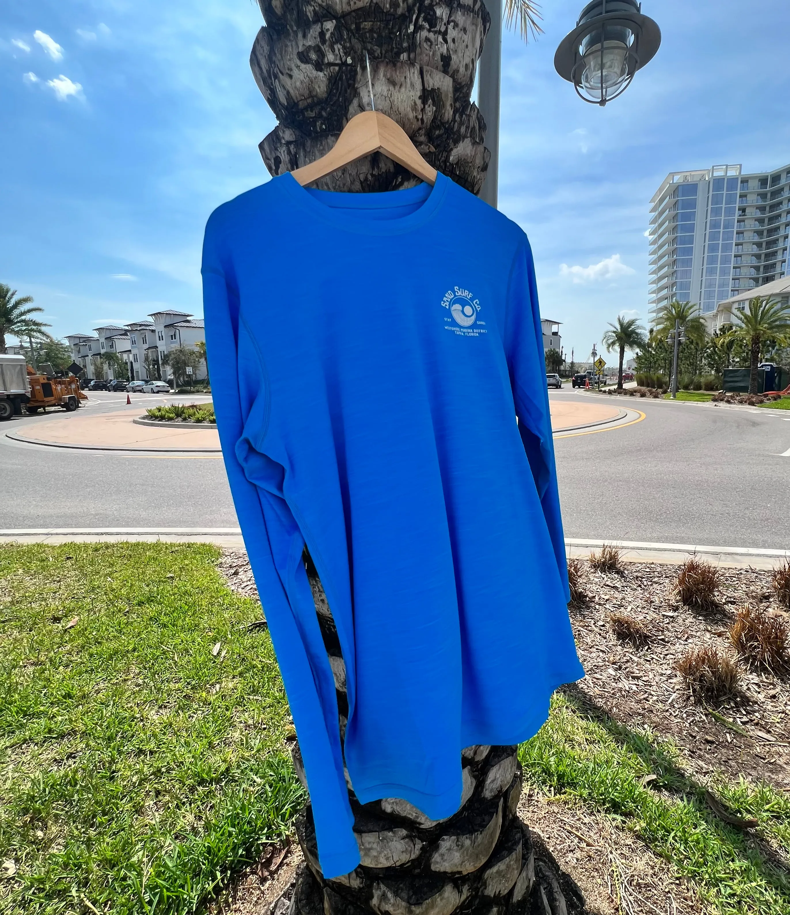 Sand Surf Co. Yin Yang Logo Hybrid Long Sleeve UV Shirt - Royal Blue