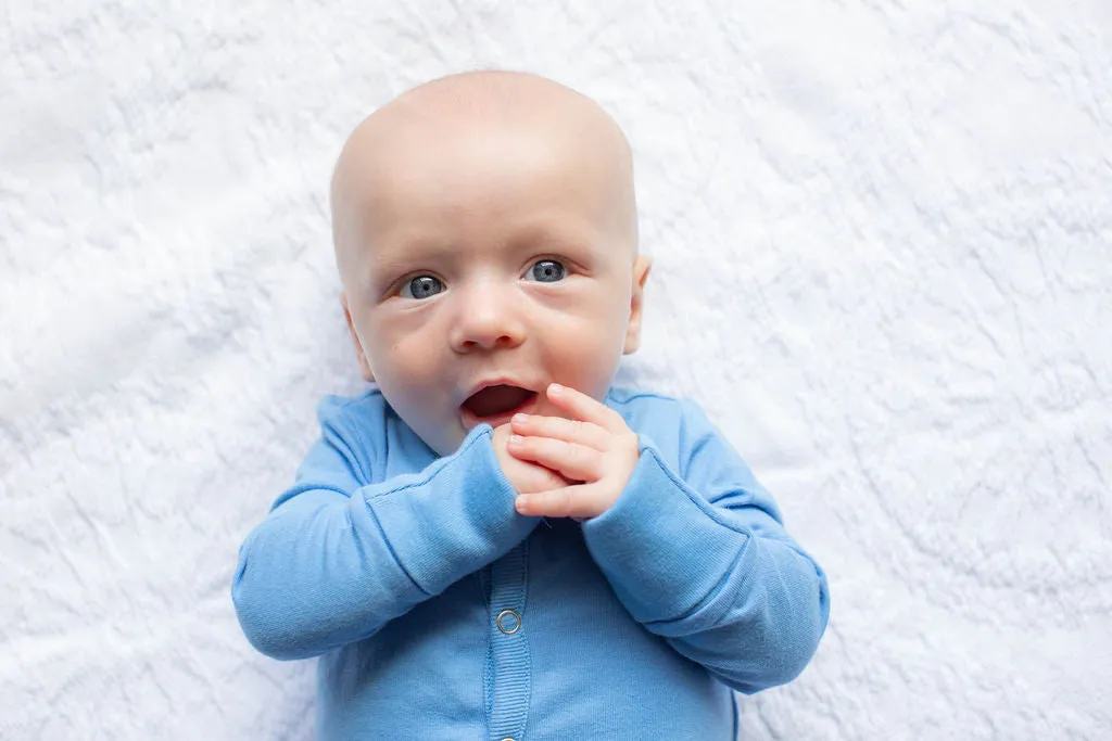 Sky Blue Baby One Piece Footed Romper