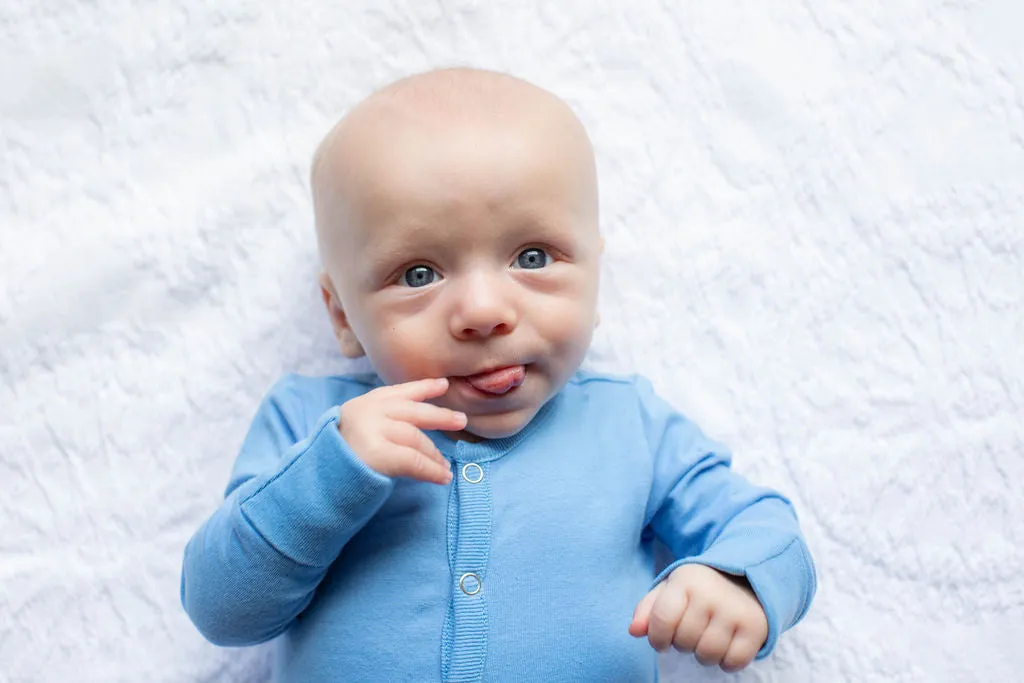 Sky Blue Baby One Piece Footed Romper