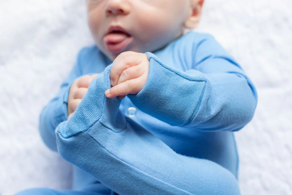 Sky Blue Baby One Piece Footed Romper