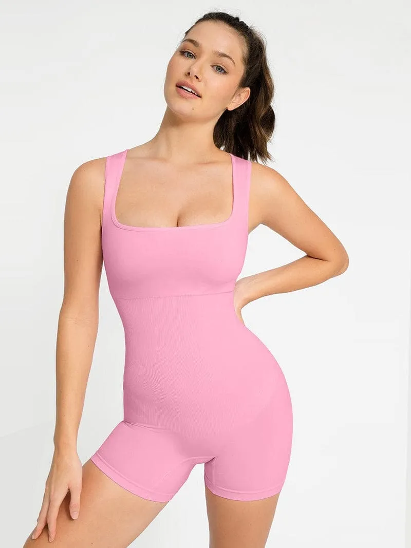 Square Neck Tummy Control Shaping Jumpsuit