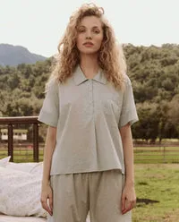 The Short Sleeve Pajama Shirt Blue Star Print