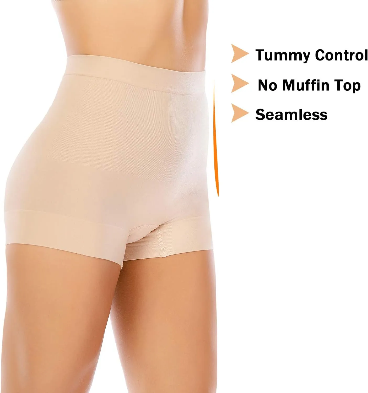 Womens Slip Shorts for Under Dress Seamless Shapewear Boyshorts Tummy Control Panties Shaping Shorts