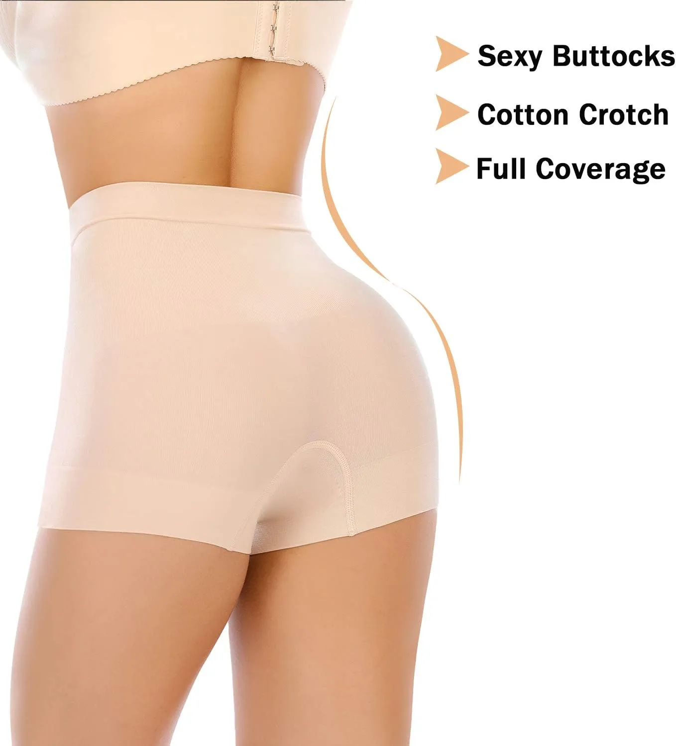Womens Slip Shorts for Under Dress Seamless Shapewear Boyshorts Tummy Control Panties Shaping Shorts